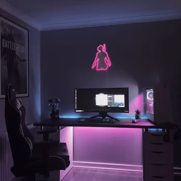 چراغ دیواری نئون دیزاین طرح Pubg-GL_PN