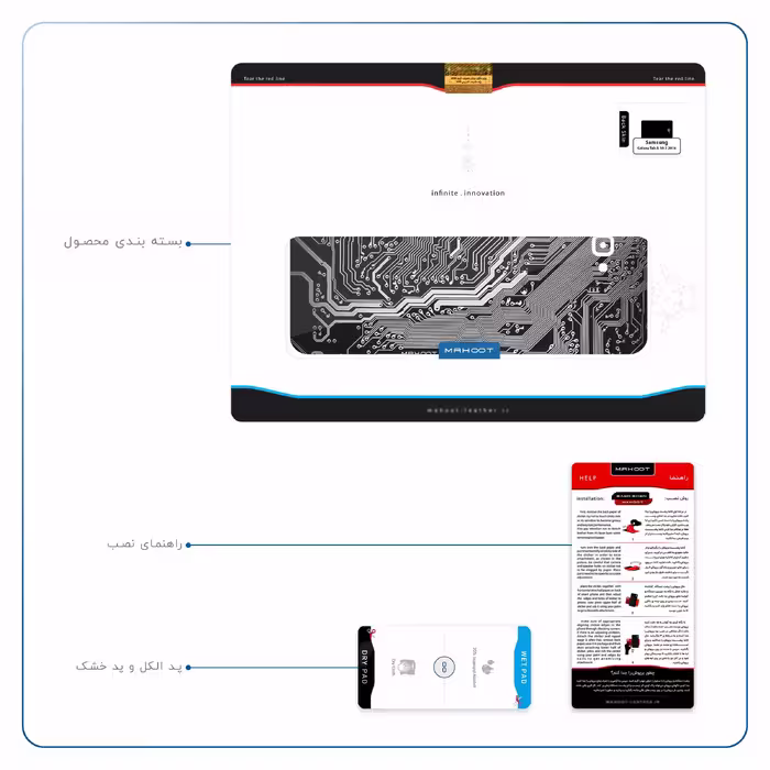 برچسب پوششی ماهوت مدل Black Printed Circuit Board مناسب برای تبلت سامسونگ Galaxy Tab A 10.1 2016 T585