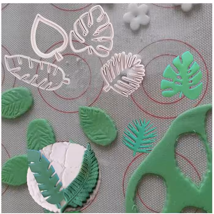 ابزار تزیین فوندانت نگین مدل برگ استوایی