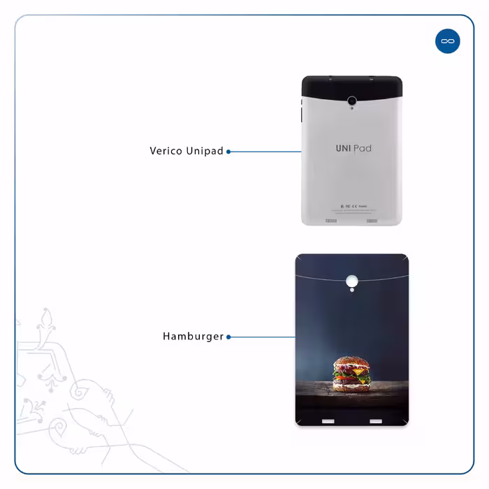 برچسب پوششی ماهوت مدل Hamburger مناسب برای تبلت وریکو Unipad