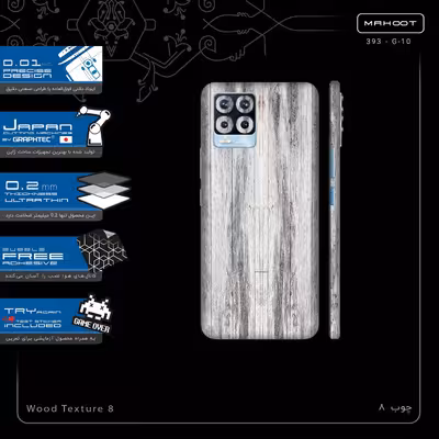برچسب پوششی ماهوت مدل Wood Texture 8-FullSkin مناسب برای گوشی موبایل ریلمی 8 Pro
