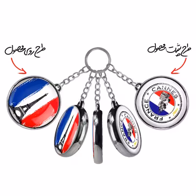 جاکلیدی خندالو طرح پرچم فرانسه مدل دوطرفه کد 2053420535