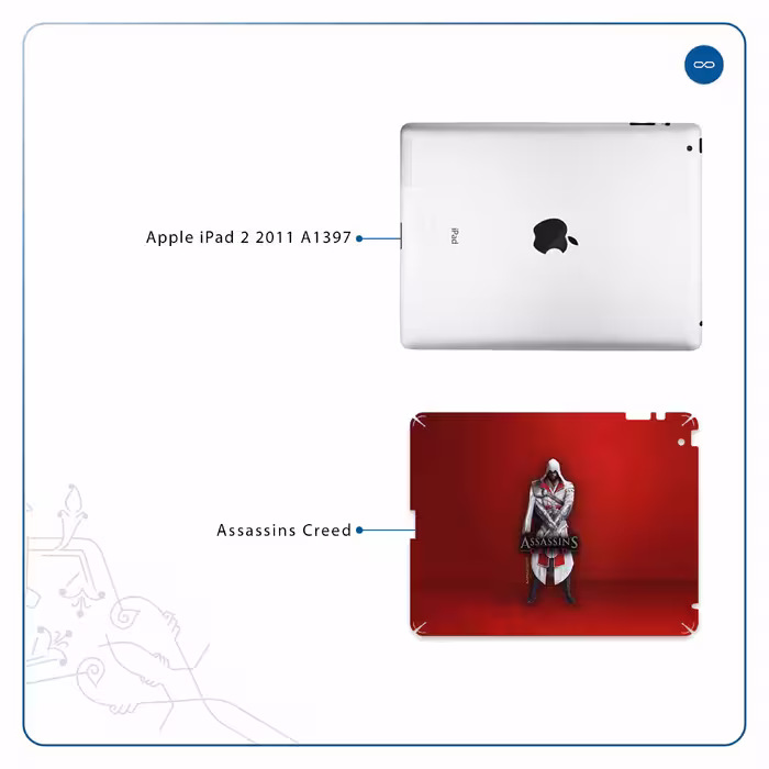 برچسب پوششی ماهوت مدل Assassin-Creed-Game مناسب برای تبلت اپل iPad 2 2011 A1397