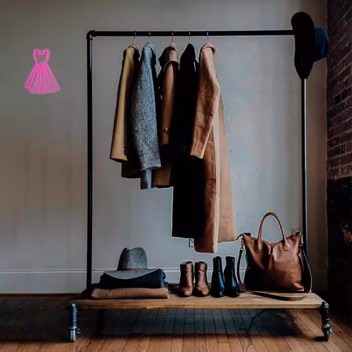 چراغ دیواری نئون دیزاین طرح Women-Clothes_PN