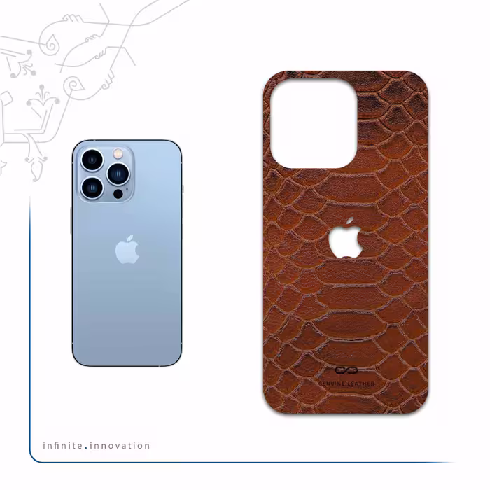 برچسب پوششی ماهوت مدل Brown-Snake-Leather مناسب برای گوشی موبایل اپل iPhone 13 Pro Max