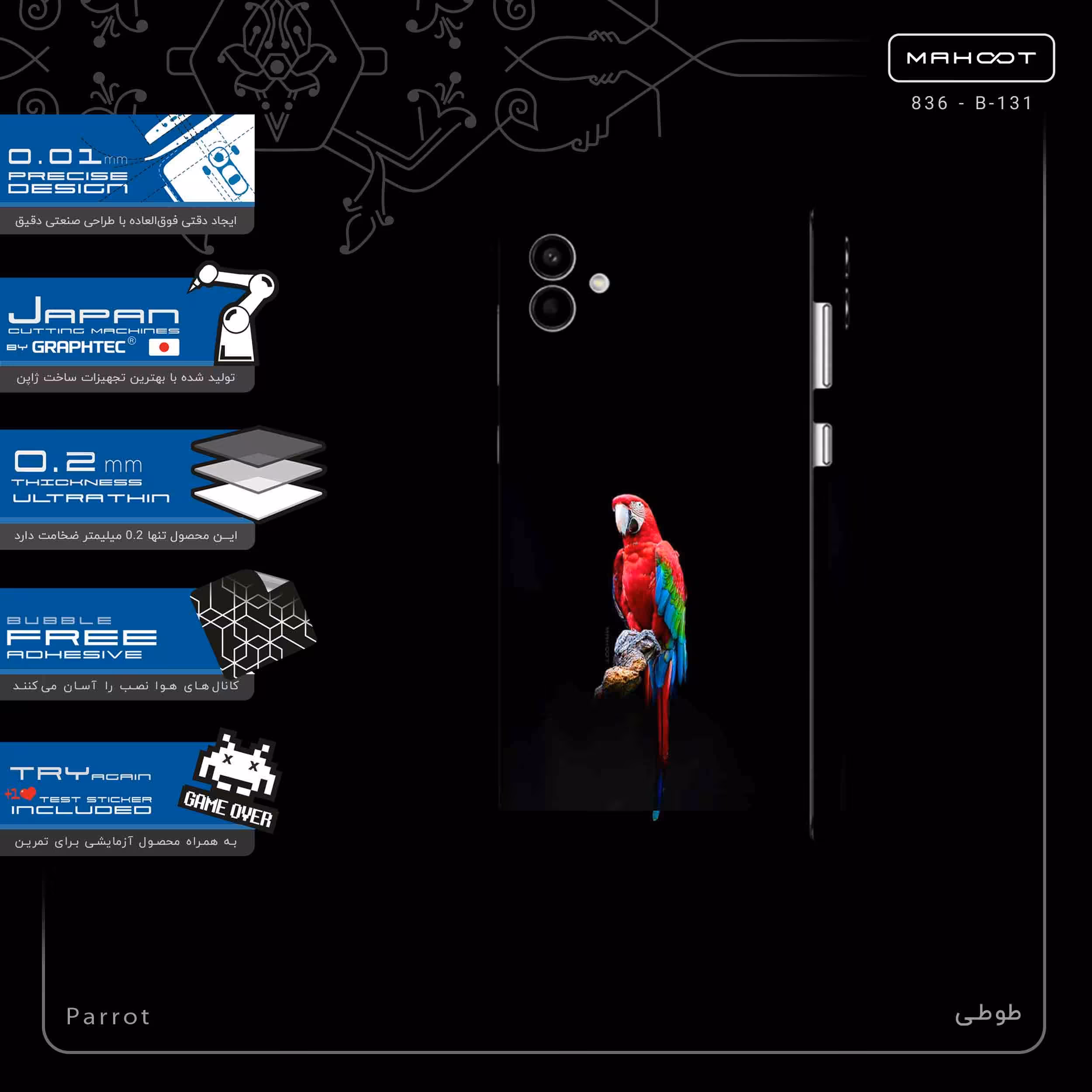 برچسب پوششی ماهوت مدل Parrot-FullSkin مناسب برای گوشی موبایل سامسونگ Galaxy A04
