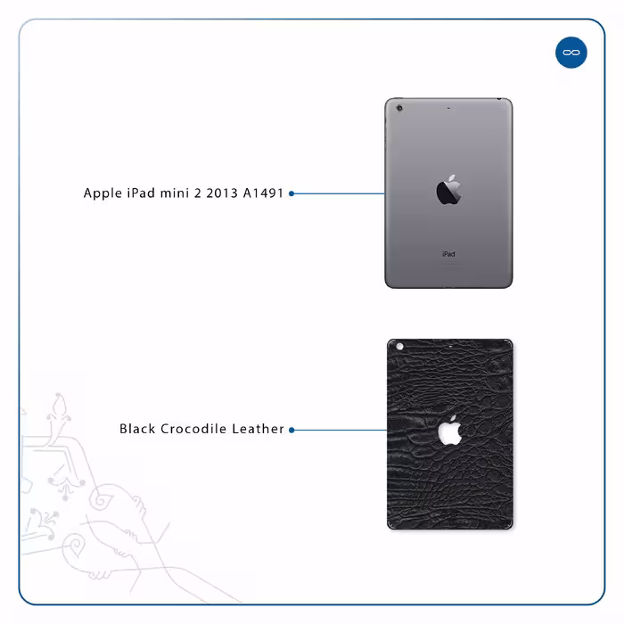 برچسب پوششی ماهوت مدل Black-Crocodile-Leather مناسب برای تبلت اپل iPad mini 2 2013 A1491