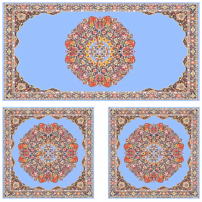 ست رومیزی سه تکه طرح ترمه کد 9920.10