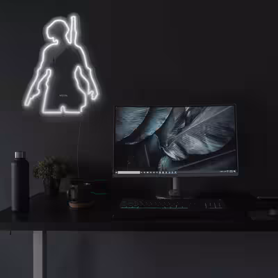 چراغ دیواری نئون دیزاین طرح Pubg-GL_WHT
