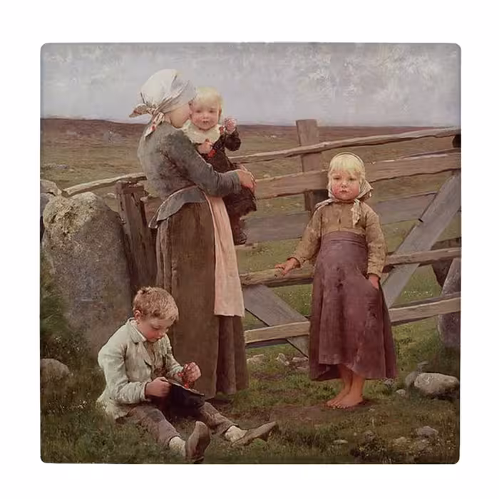  زیر لیوانی طرح نقاشی کودکان روستایی کد    3414929_1035