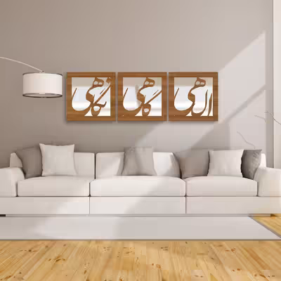 تابلو آینه ایدلیک مدل الهی کد 40 مجموعه 3 عددی