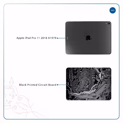 برچسب پوششی ماهوت مدل Black Printed Circuit Board مناسب برای تبلت اپل iPad Pro 11 2018 A1979
