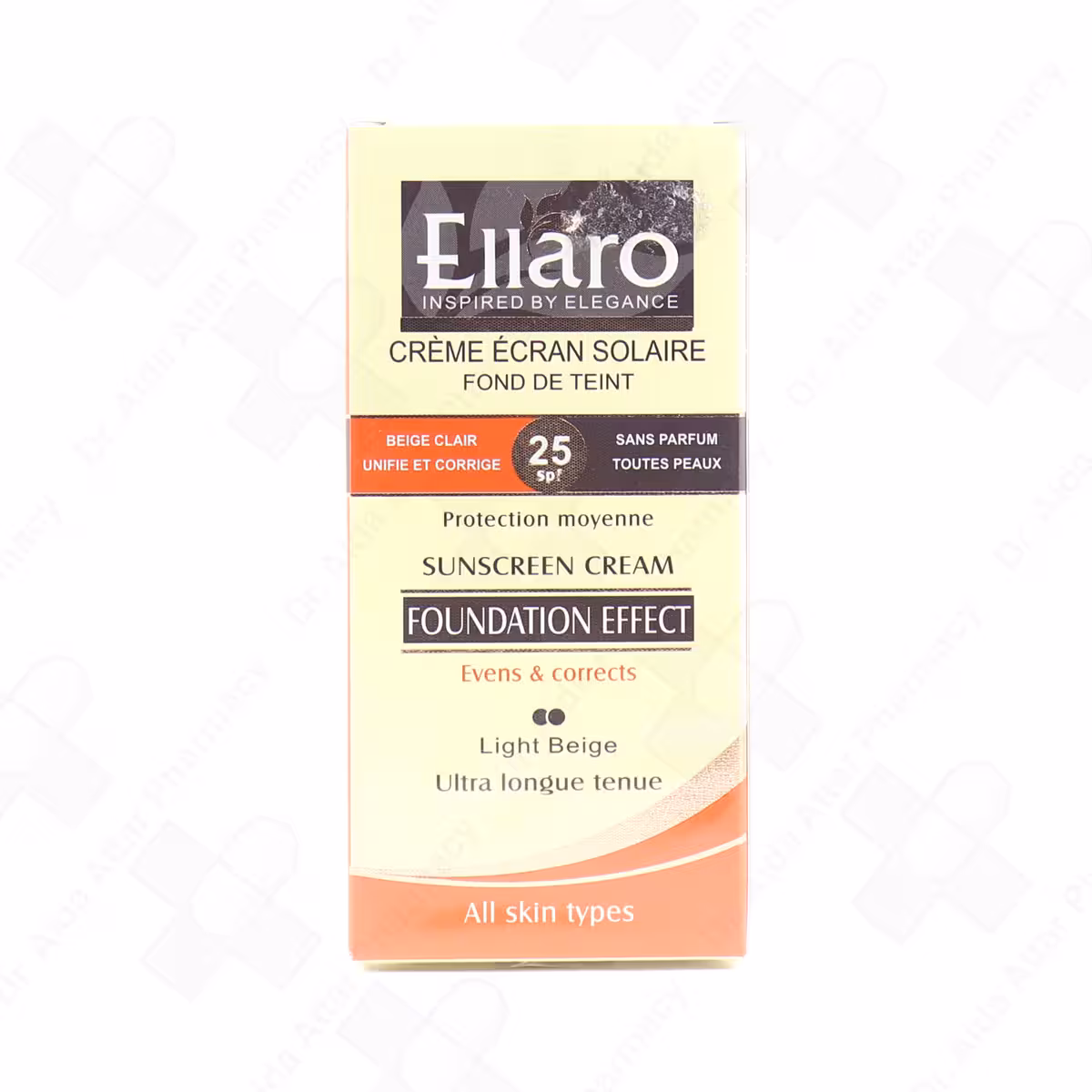 کرم ضد آفتاب با پوشش کرم پودر SPF25 (بژ روشن) الارو
