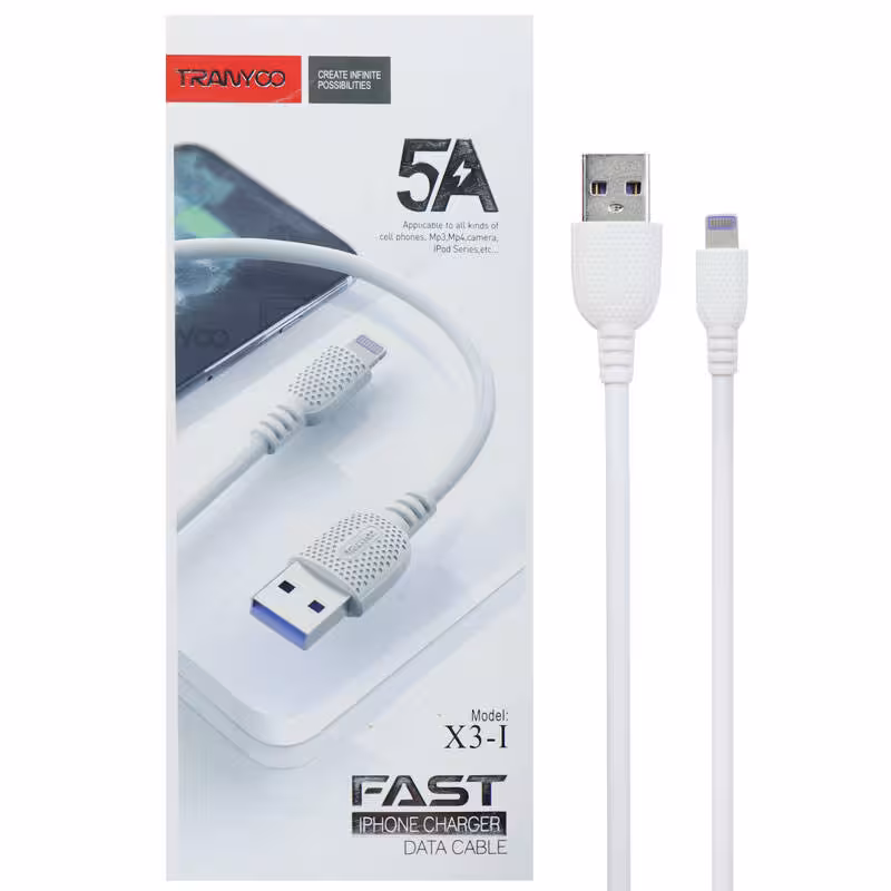 کابل USB به لایتنینگ ترانیو مدل X3 طول 1متر 5آمپر