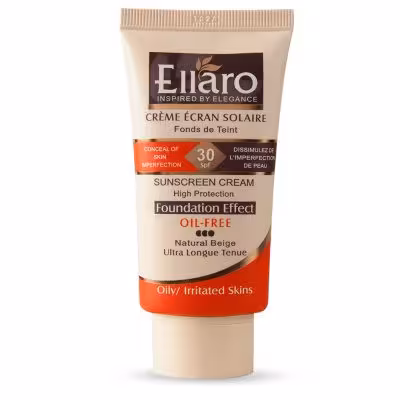 کرم ضد آفتاب SPF30 فاقد چربی کرم پودری (بژ طبیعی) الارو ELLARO