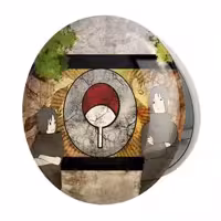 آینه جیبی خندالو طرح ایتاچی و ساسکه و نماد خاندان اوچیها انیمه ناروتو Naruto مدل تاشو کد 11271