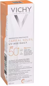 کرم ضد آفتاب ضد چروک لک پیری ویشی 40میل مدل پمپی انواع پوست SPF50