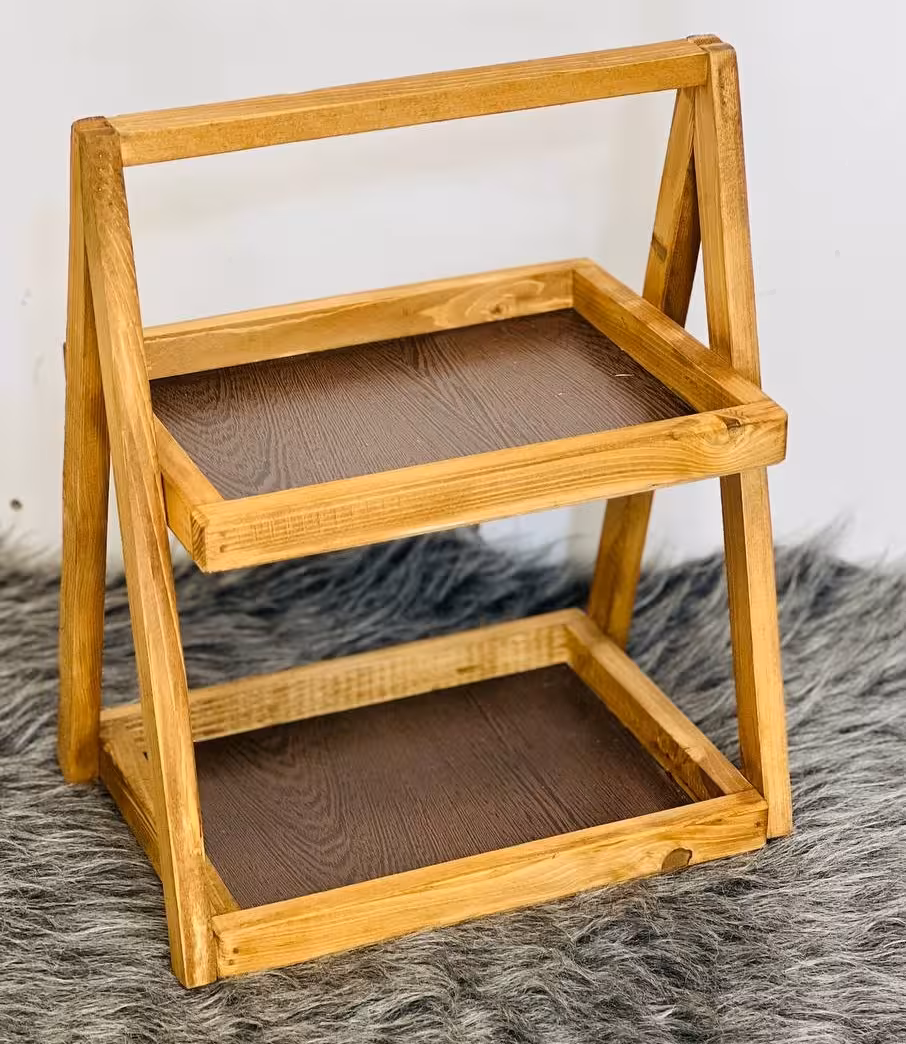 استند دوطبقه چوبی2 (پست پیشتاز پس کرایه)