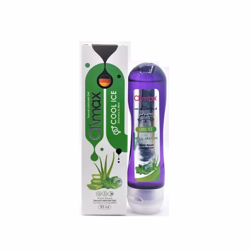 ژل لوبریکنت روان کننده و خنک کننده آلوئه ورا و نعنا کلایمکس مدل Cool Ice حجم 95ml