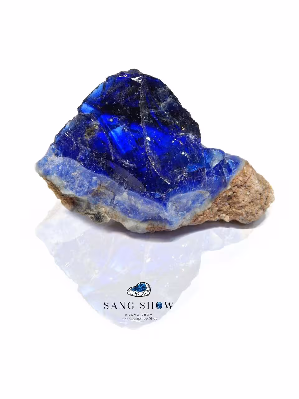 ابسیدین استثنایی روی بستر نمونه آبی و کبالت معدنی و انحصاری S684