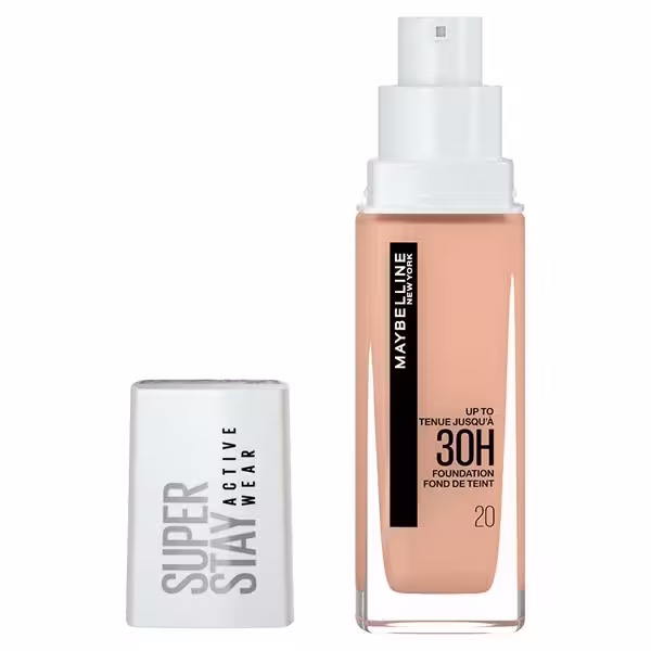 کرم پودر سوپر استی 30 ساعته میبلین شماره MAYBELLINE FOUNDATION SUPER STAY 30H ACTIVE WEAR 20