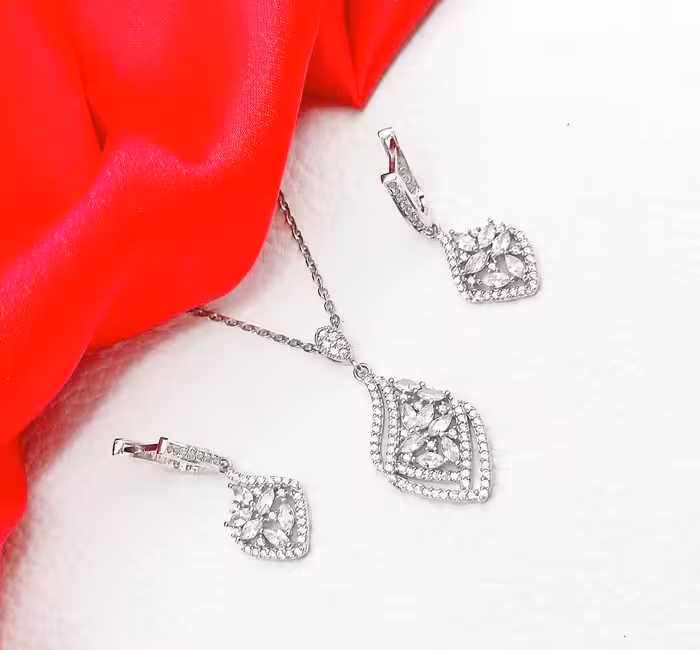 نیمست نقره جواهری کد 00093