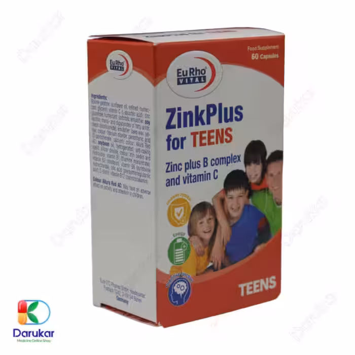 کپسول زینک پلاس فور تینز یوروویتال 60 عدد