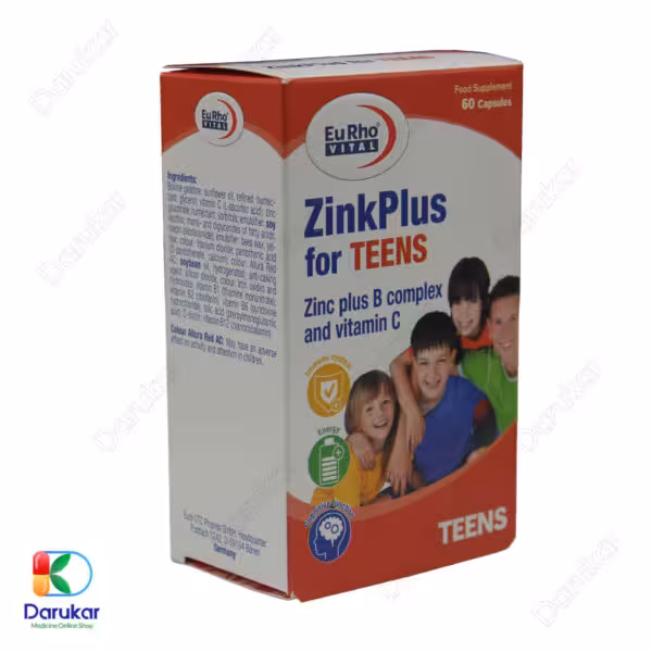 کپسول زینک پلاس فور تینز یوروویتال 60 عدد