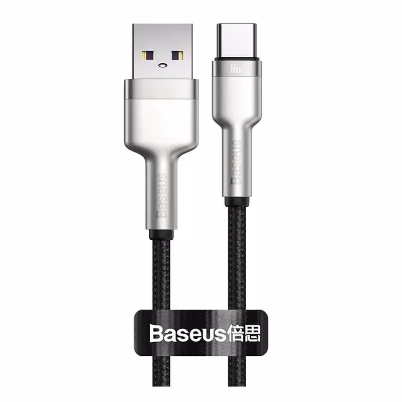 کابل تبدیل USB به USB-C باسئوس مدل Metal Data cable 66W طول0.25متر