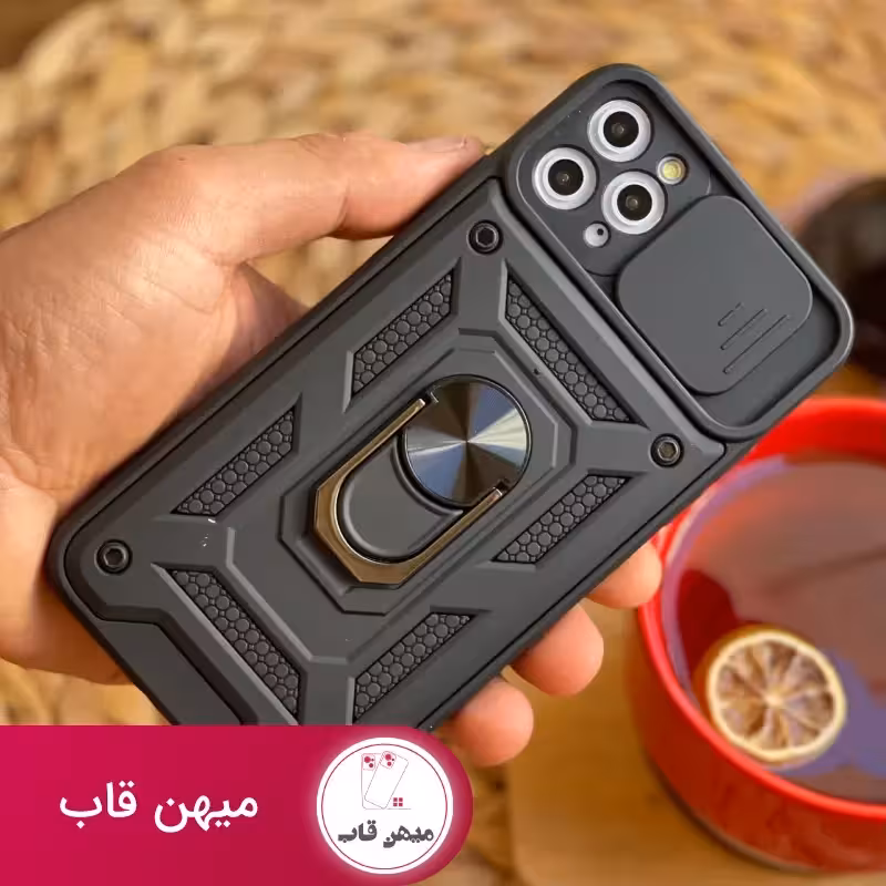 قاب موبایل سامسونگ شاک پروف محافظ لنز کشویی   حلقه - کد (99807)