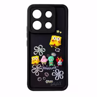 قاب Solid عروسکی طرح خانواده باب اسفنجی مناسب برای Xiaomi Note13 Pro-5G-مشکی