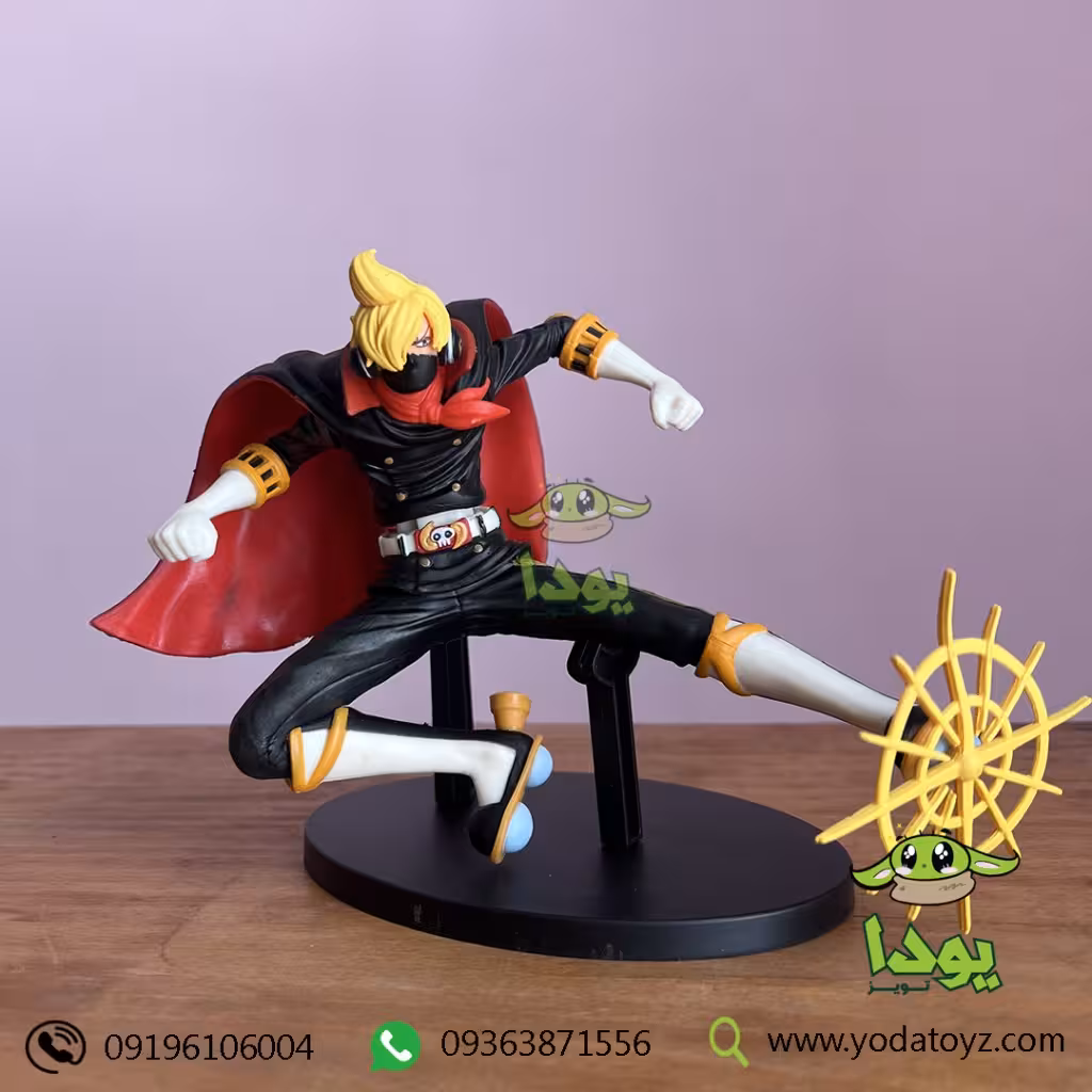 اکشن فیگور انیمه وان پیس شخصیت سانجی با ماسک و شنل- Sanji Osoba Mask Statue