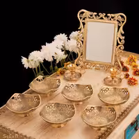 ست هفت سین برنجی طلایی کد 1025