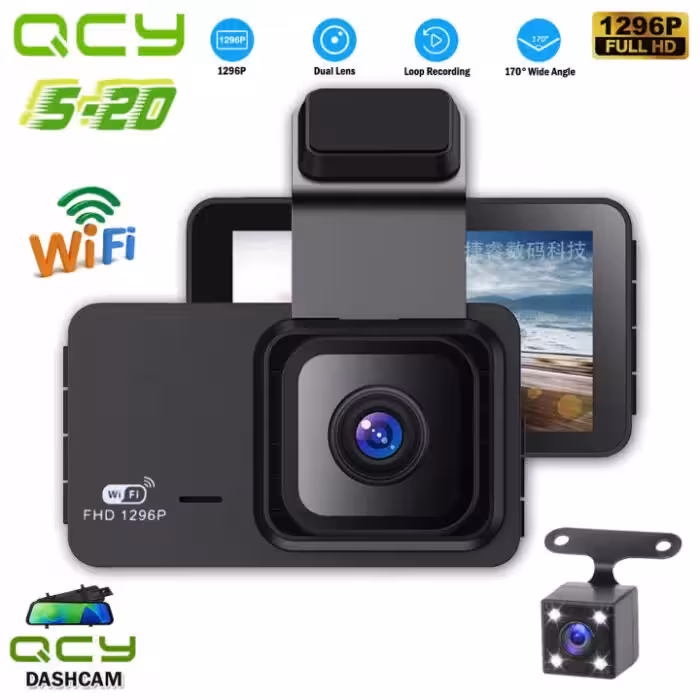 دوربین ثبت وقایع Dual Lens Vehicle Blackbox DVR وای فای دار