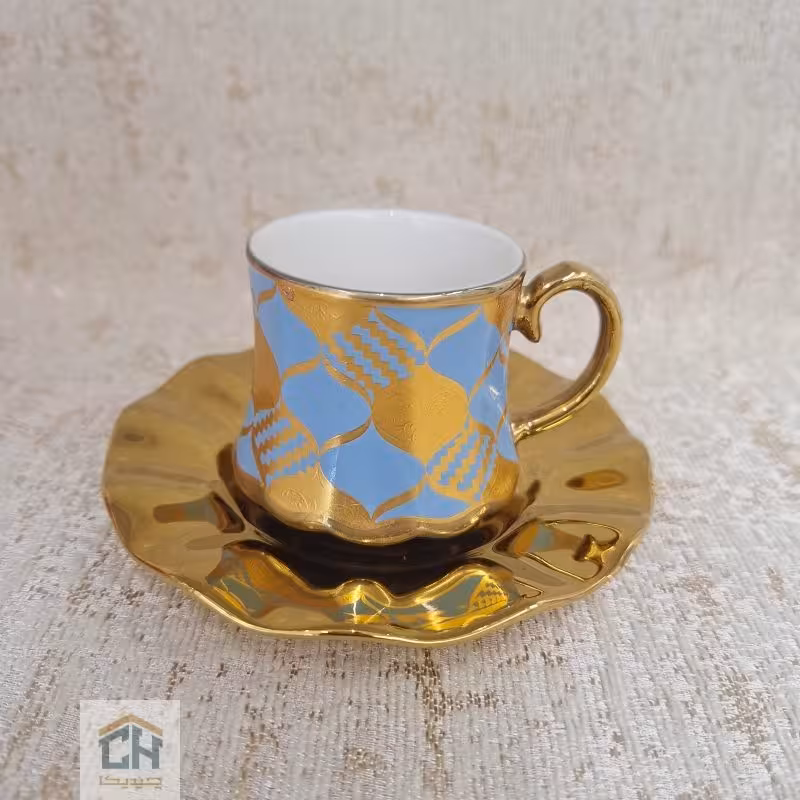 ست قهوه خوری 6 نفره طرح آبی مدل 1050067183