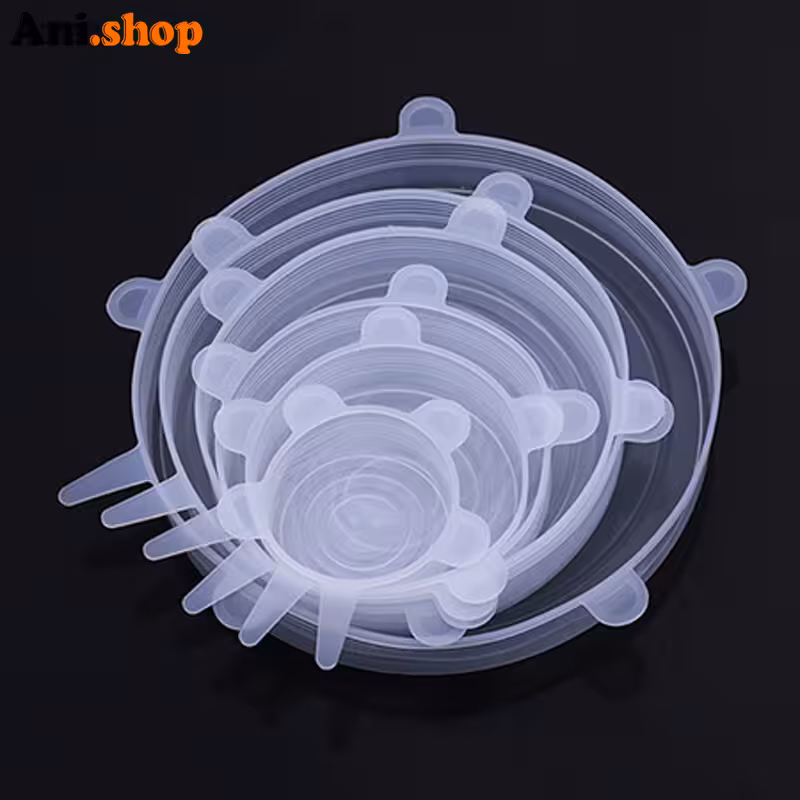 درپوش ظرف سیلیکونی مجموعه 6 عددی
