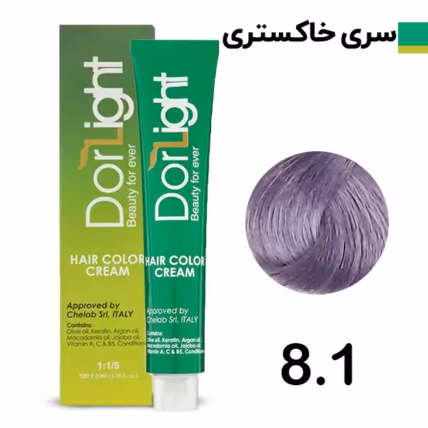 رنگ موی دورلایت بلوند خاکستری روشن سری خاکستری شماره 8.1 Dorlight