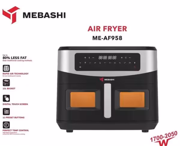 سرخ‌کن بدون روغن دو سبدی مباشی مدل ME-AF958