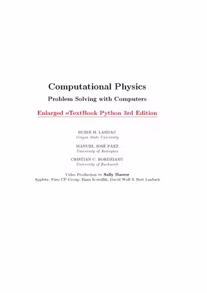 خرید و دانلود نسخه کامل کتاب Computational Physics: Problem Solving with Computers