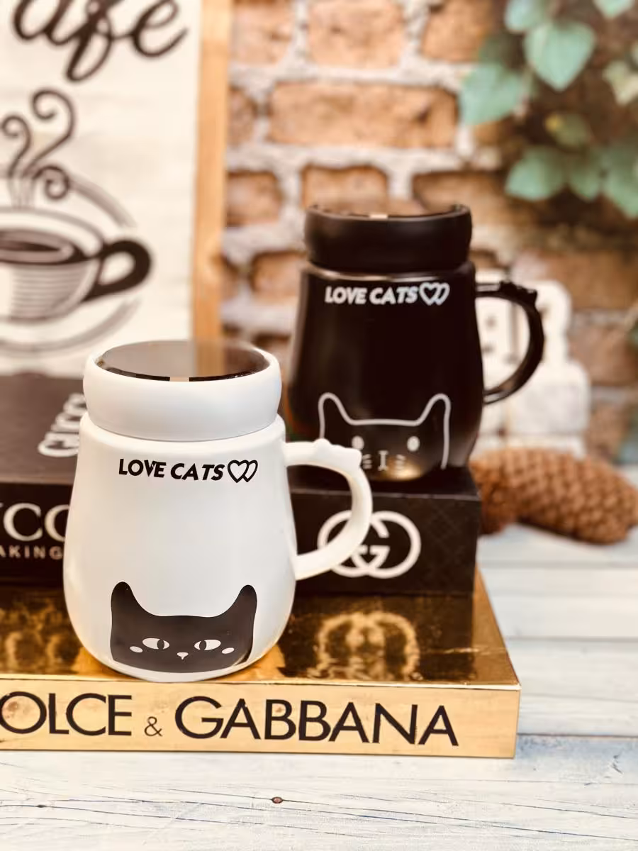 ست ماگ گربه اشرافی درب پیچی کد 1166