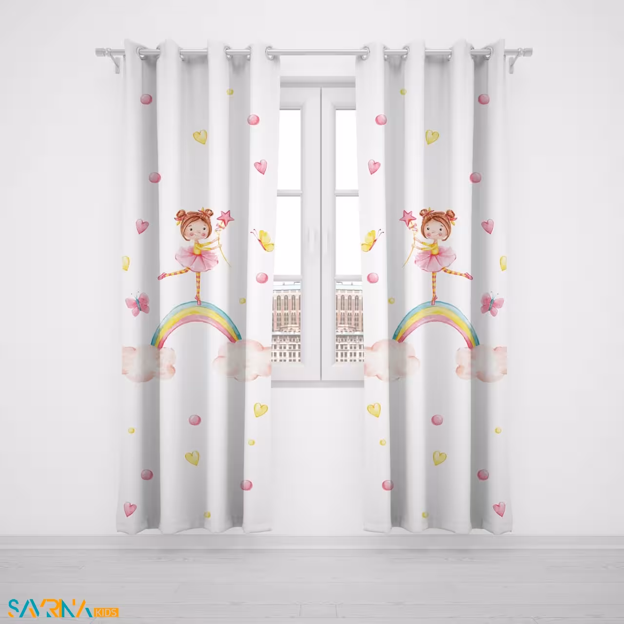 پرده پنلی بچگانه طرح فرشته رنگی کد A2748