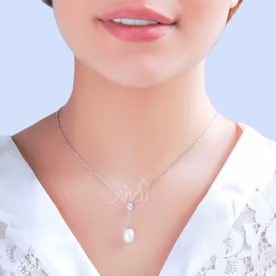 💍گردنبند جواهری نگین و  آویز متحرک (G_3041)