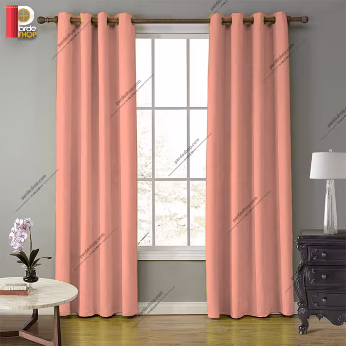 پرده آماده پانچی هازان (کتان) رنگ یاسی تیره