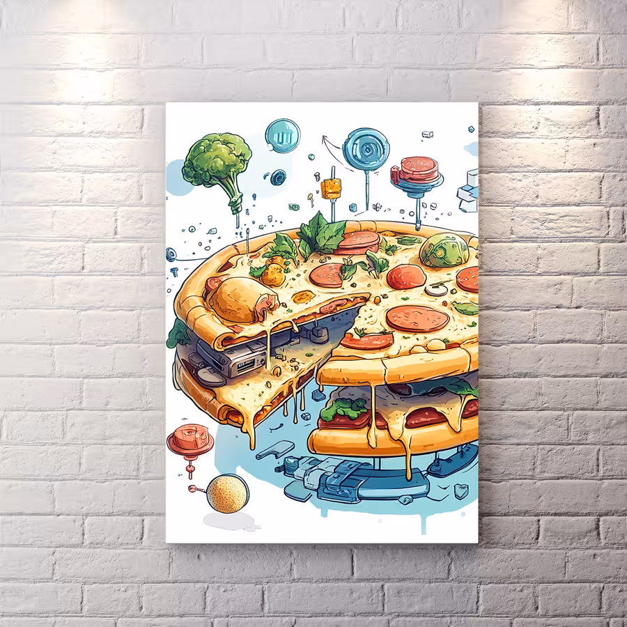 تابلو شاسی دکوراتیو طرح پیتزا HQCs-2715