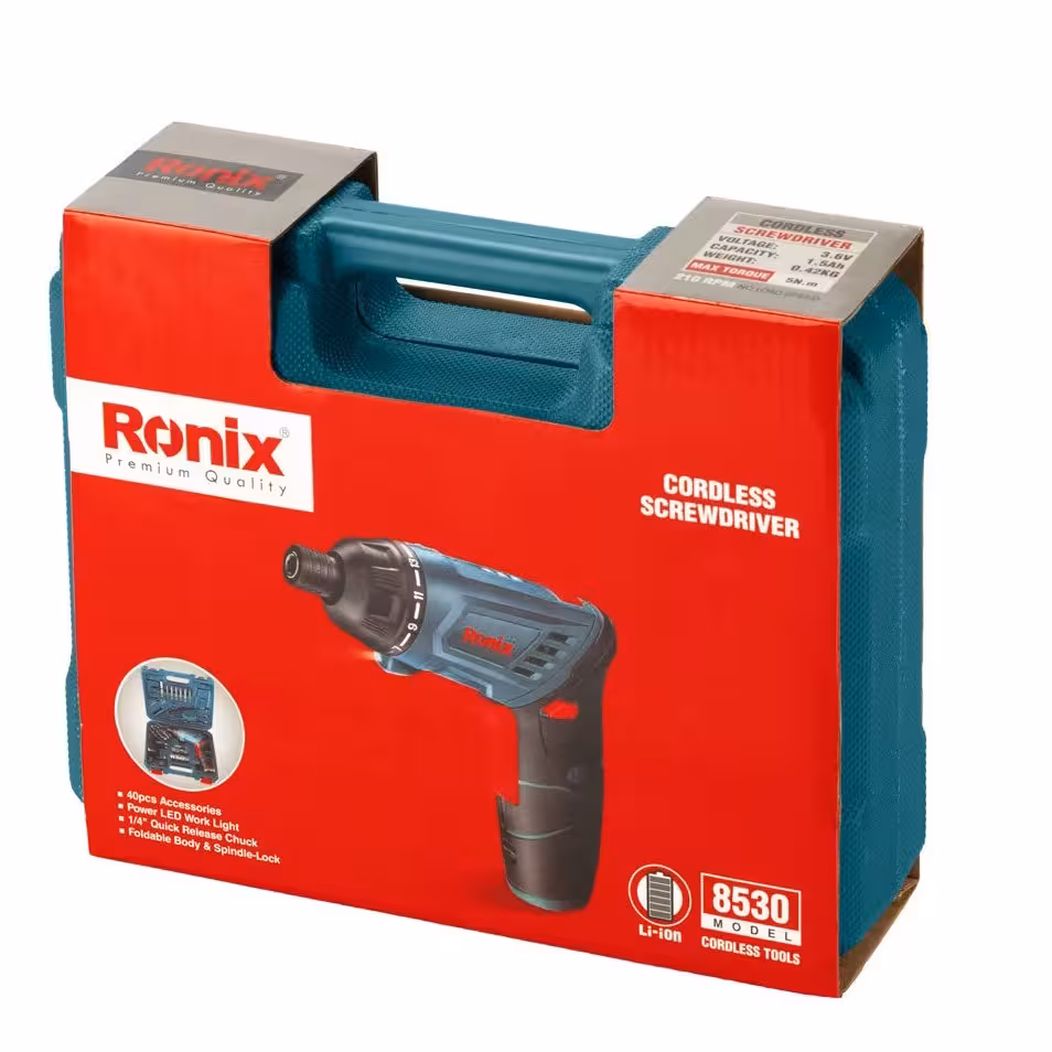 پیچ گوشتی شارژی تاشو  8530 رونیکس 3.6 ولت 