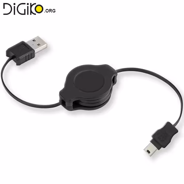کابل Mini USB به USB با سیم جمع شونده