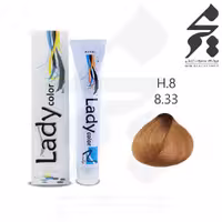 رنگ مو لیدی کالر Lady color شماره H.8 or 8.33 حجم 100 میلی لیتر رنگ عسلی روشن