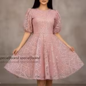 پیراهن مهمانی زنانه حریر مدل پیراهن عروسکی مجلسی ژینوس 94891