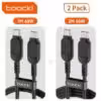 پک 2 تایی کابل تایپ C به C توکی Toocki Type-C to C Cable (60w/1m 2m) مشکی