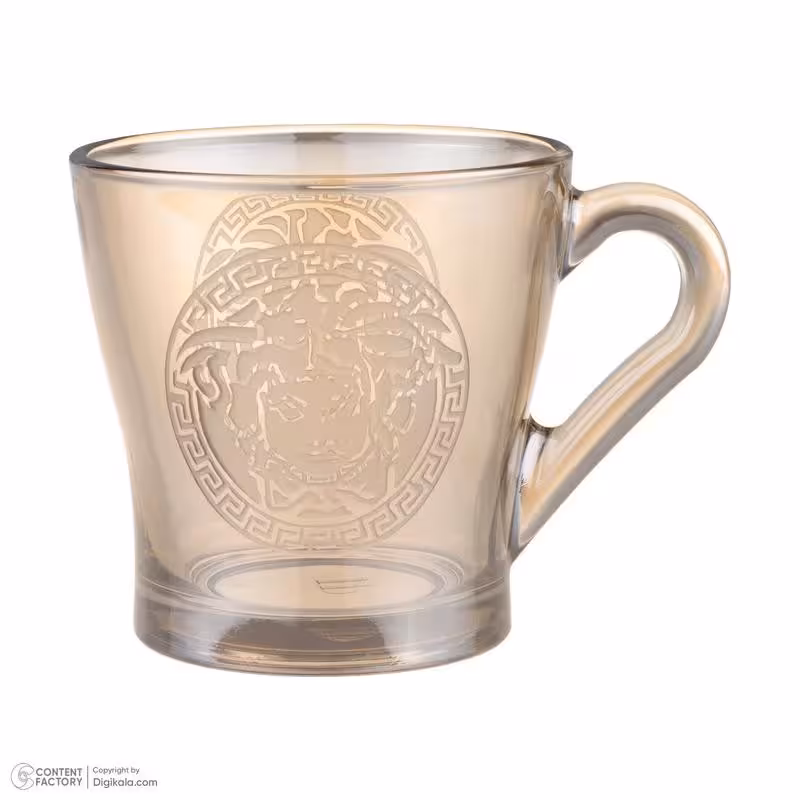 فنجان بلور طرح ورساچه رنگ شامپاینی،یک دست 6عددی برند اچ بی محصول مشترک ایران و ترکیه با ارسال رایگان